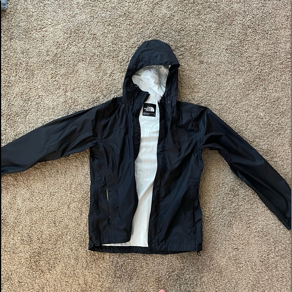 North Face Black WaterProof Rain Jacket Size Small